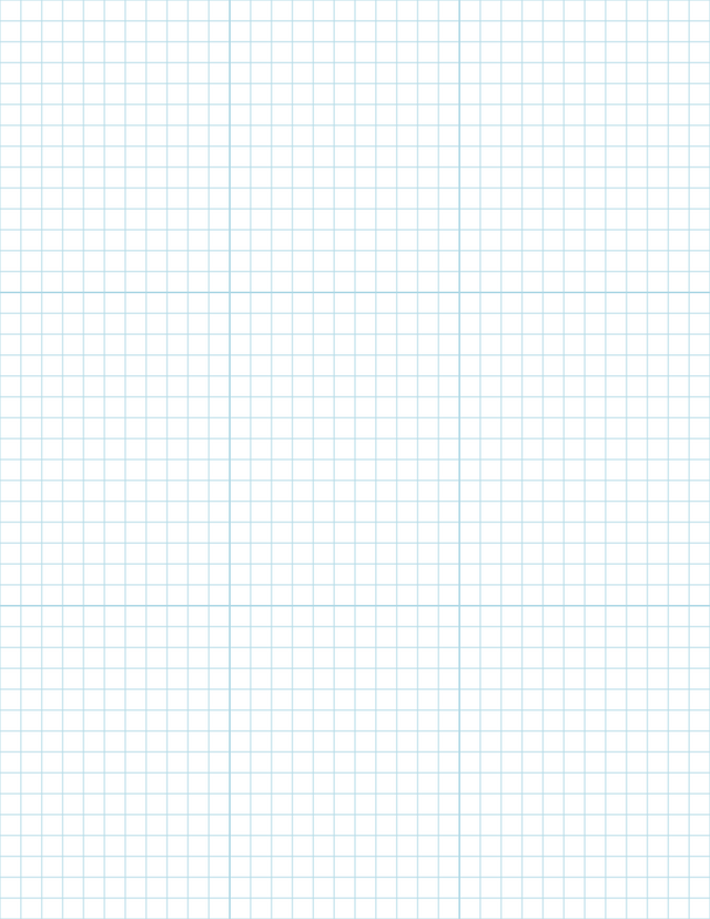 1/4-inch Grid Paper - Blue with 3x3 Grid