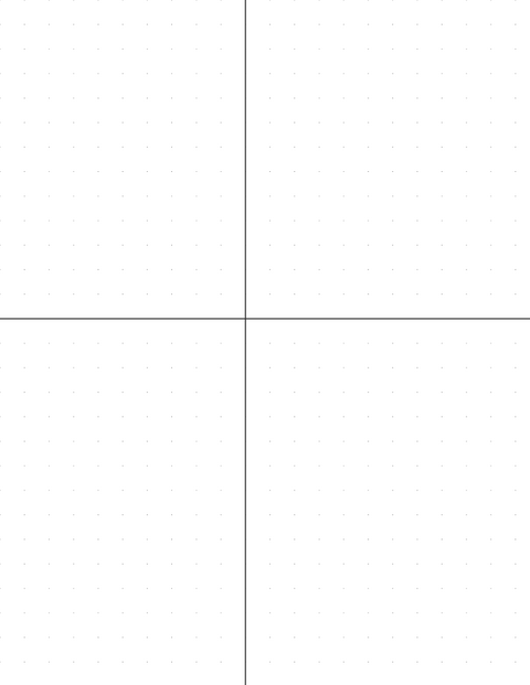 10mm Dot Graph Paper - Black (0.5pt dots) with 2x2 Quadrants