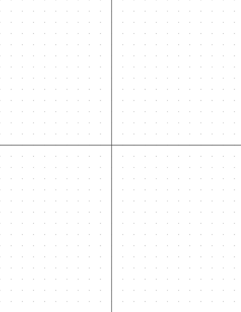 10mm Dot Graph Paper - Black (1pt dots) with 2x2 Quadrants