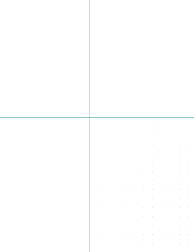 10mm Dot Graph Paper - Teal (0.5pt dots) with 2x2 Quadrants