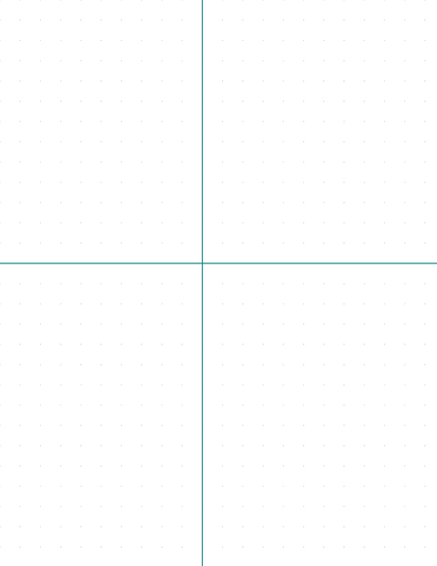 10mm Dot Graph Paper - Teal (0.5pt dots) with 2x2 Quadrants