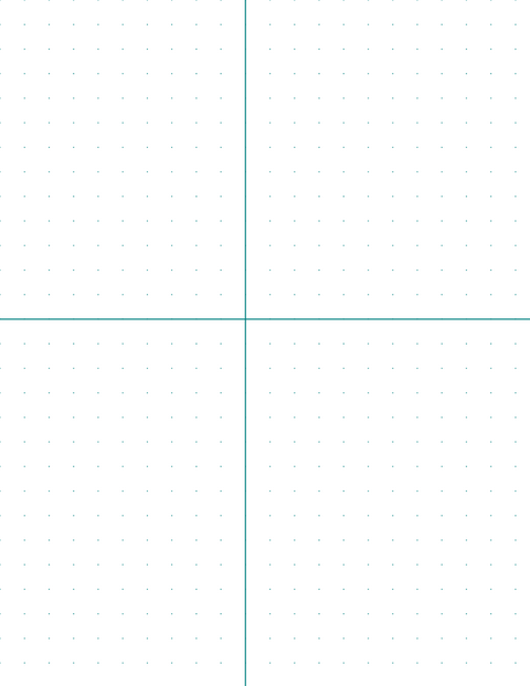 10mm Dot Graph Paper - Teal (1pt dots) with 2x2 Quadrants