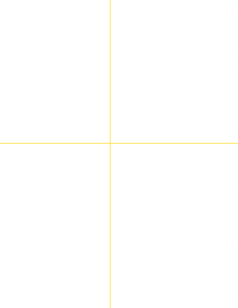 10mm Dot Graph Paper - Gold (0.5pt dots) with 2x2 Quadrants