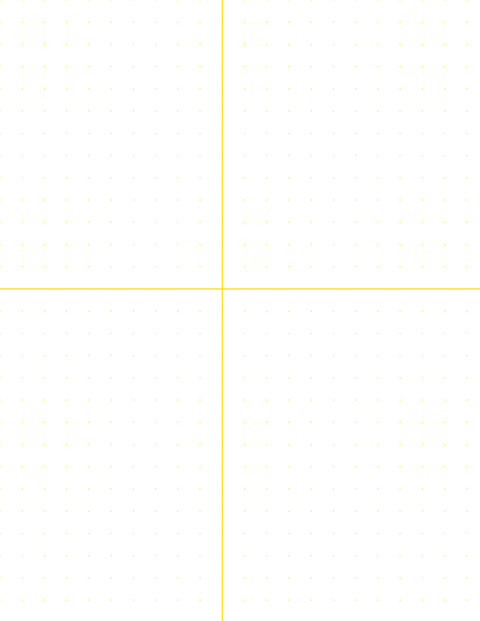 10mm Dot Graph Paper - Gold (1pt dots) with 2x2 Quadrants