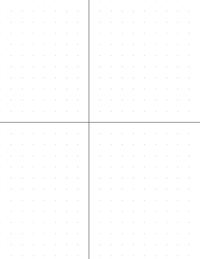 12mm Dot Graph Paper - Black (1pt dots) with 2x2 Quadrants