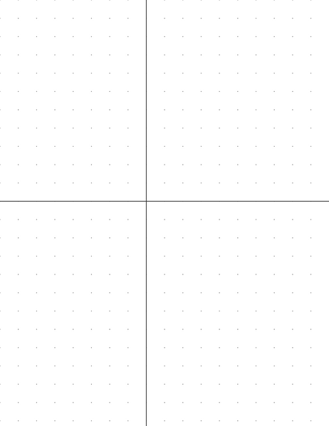 12mm Dot Graph Paper - Black (1pt dots) with 2x2 Quadrants