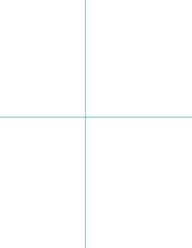 12mm Dot Graph Paper - Teal (0.5pt dots) with 2x2 Quadrants