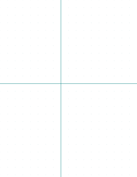 12mm Dot Graph Paper - Teal (0.5pt dots) with 2x2 Quadrants