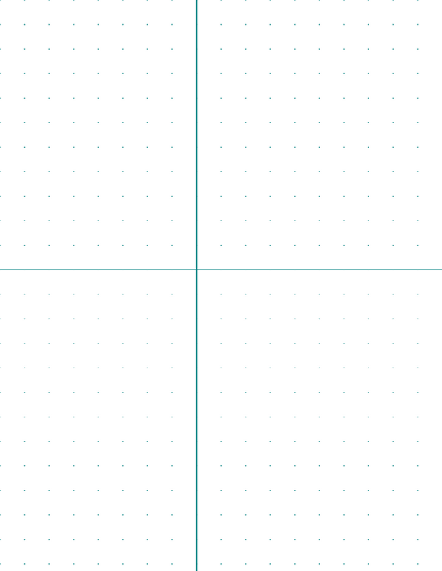 12mm Dot Graph Paper - Teal (1pt dots) with 2x2 Quadrants