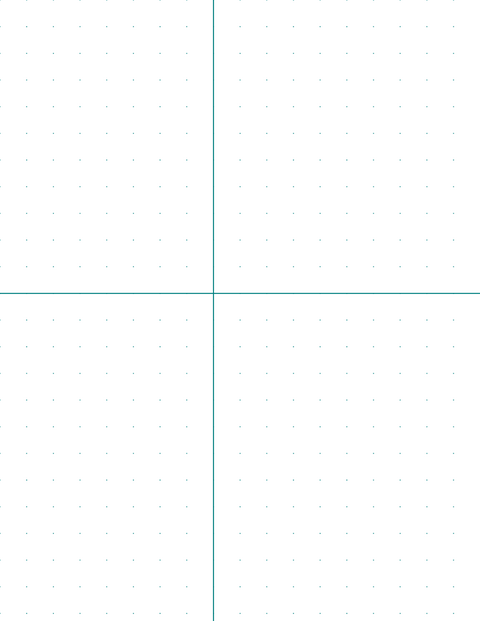 12mm Dot Graph Paper - Teal (1pt dots) with 2x2 Quadrants