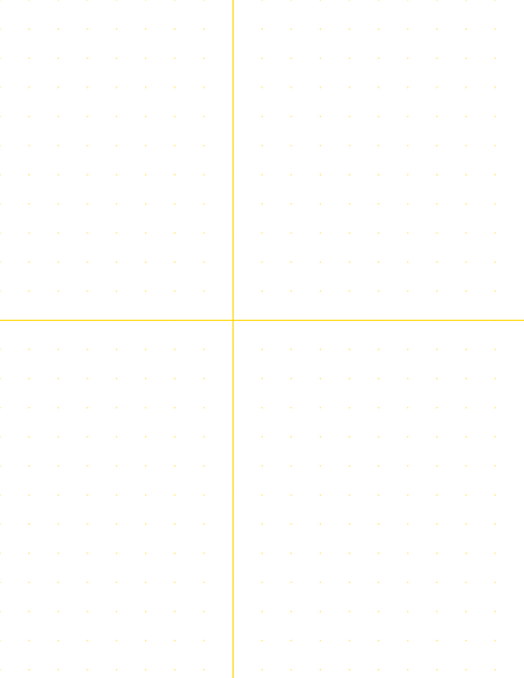 12mm Dot Graph Paper - Gold (1pt dots) with 2x2 Quadrants