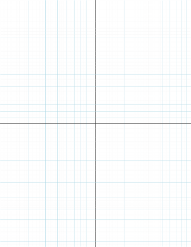 Logarithmic Graph Paper (2x2 cycles) - Blue