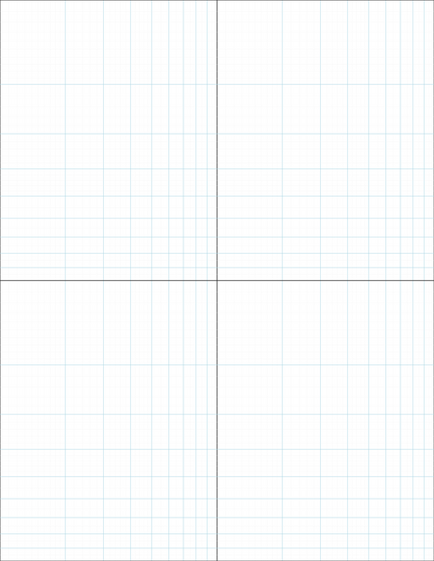 Logarithmic Graph Paper (2x2 cycles) - Blue