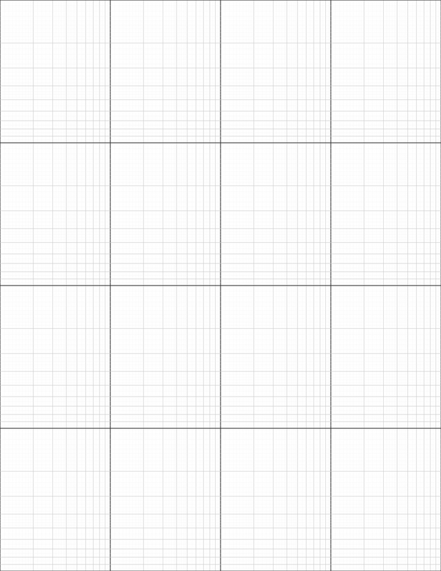 Logarithmic Graph Paper (4x4 cycles) - Gray