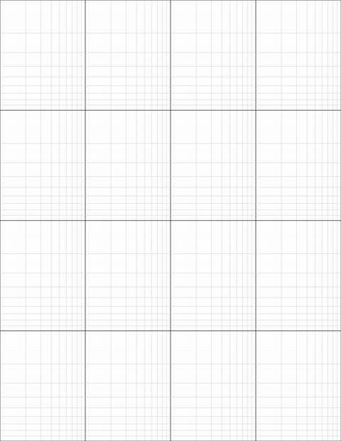 Logarithmic Graph Paper (4x4 cycles) - Gray