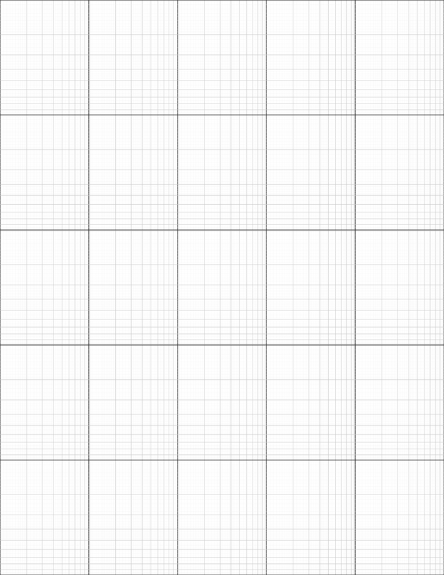 Logarithmic Graph Paper (5x5 cycles) - Gray