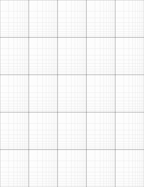 Logarithmic Graph Paper (5x5 cycles) - Gray