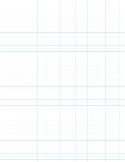 Logarithmic Graph Paper (1x3 cycles) - Blue