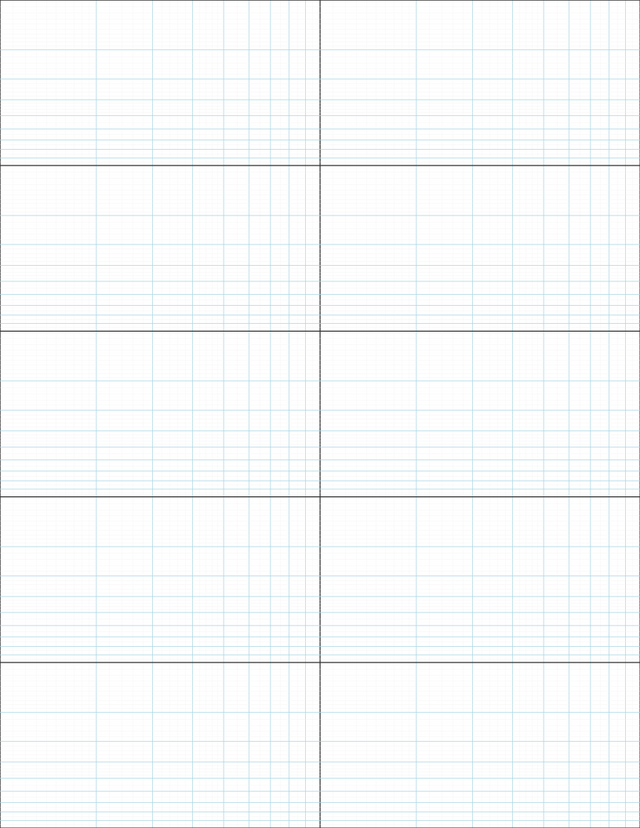 Logarithmic Graph Paper (2x5 cycles) - Blue