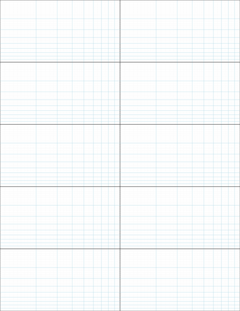 Logarithmic Graph Paper (2x5 cycles) - Blue