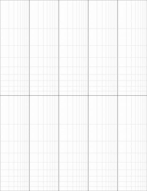 Logarithmic Graph Paper (5x2 cycles) - Gray