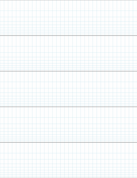 Semi-log Graph Paper (5x5 cycles) - Blue