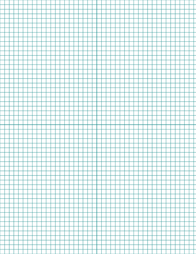 1/5-inch Grid Paper - Teal with 2x2 Quadrants
