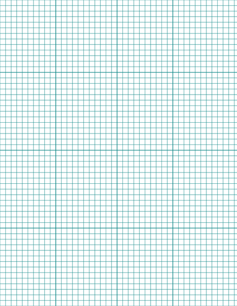 1/5-inch Grid Paper - Teal with 4x4 Grid